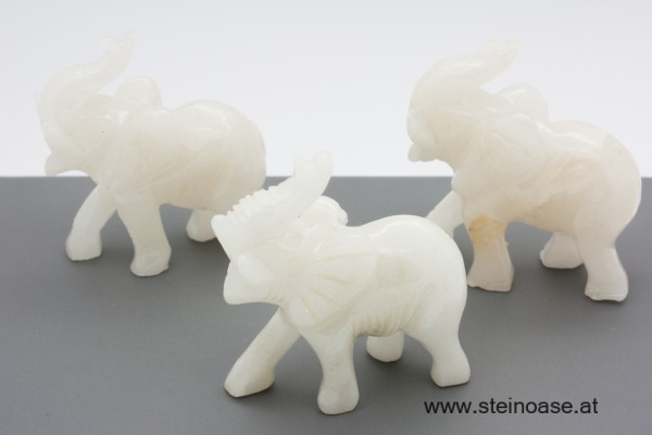 Elefant Selenit weiss, Gr.S
